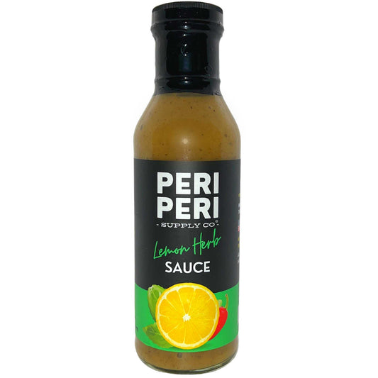 Lemon Herb Peri Peri sauce - Very Mild Heat level - Wholesale 4 Gallons per case, Vegan, Gluten Free, Sugar Free, Made in America, Keto and Paleo Friendly