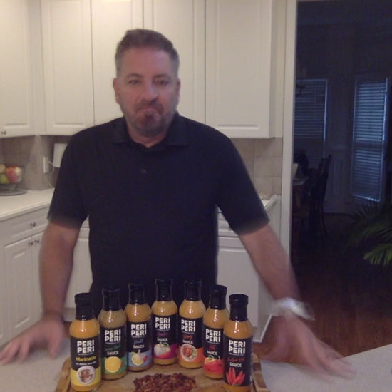 Listen to Scott Harlow explain our Hot Peri Peri sauce - The Peri Peri Standard - Wholesale 4 Gallons per case, Vegan, Gluten Free, Sugar Free, Made in America, Keto and Paleo Friendly